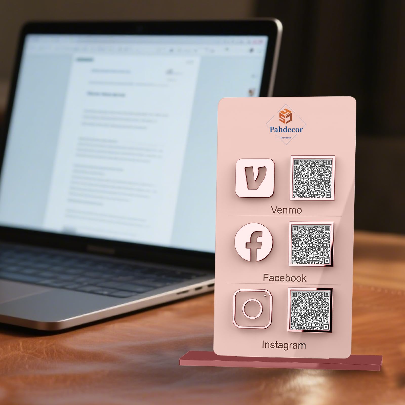 Amazon.com : Personalized Custom Acrylic QR Code Sign, 3D Logo